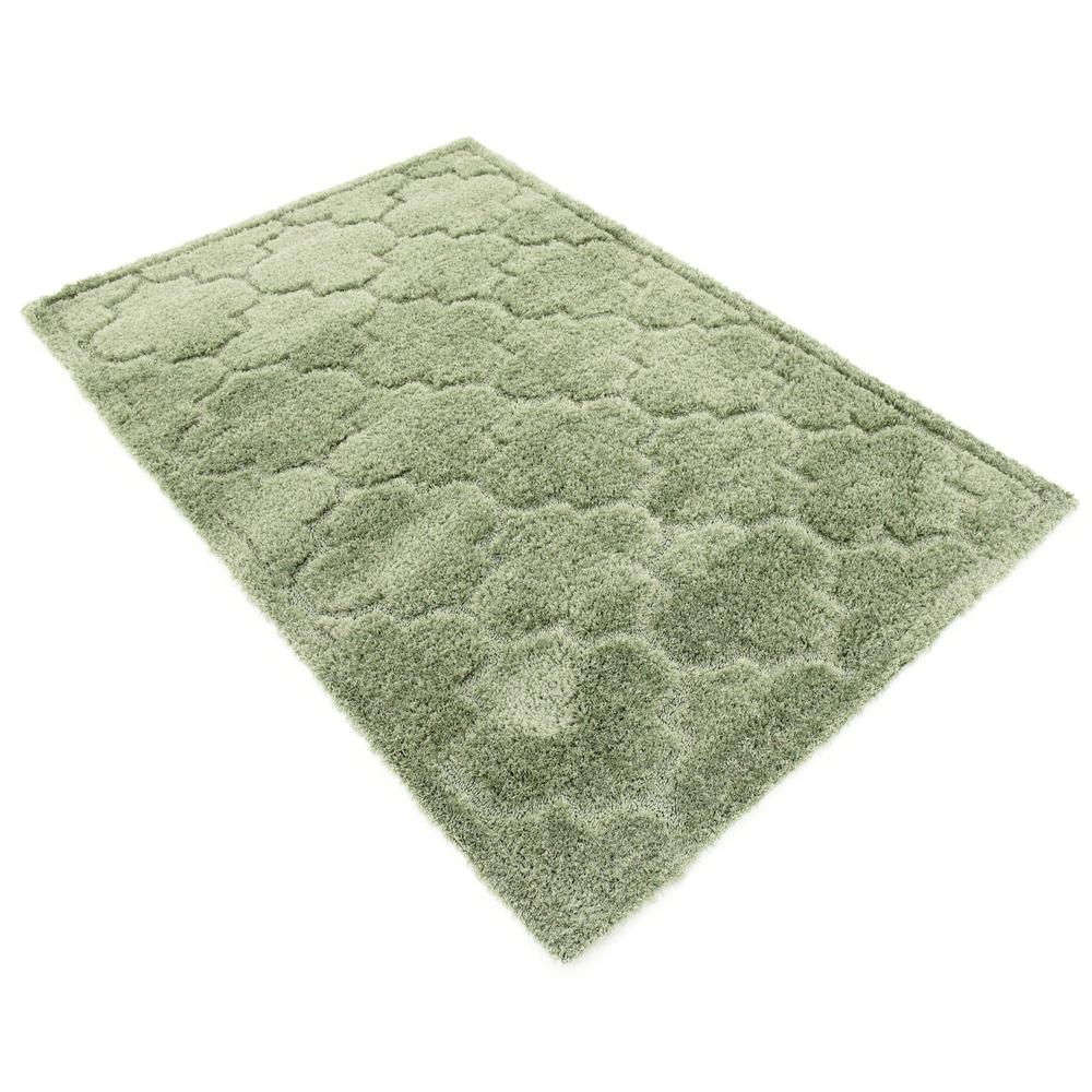 Traditional Trellis Shag Rug, Green (4' 0 x 6' 0). Picture 3