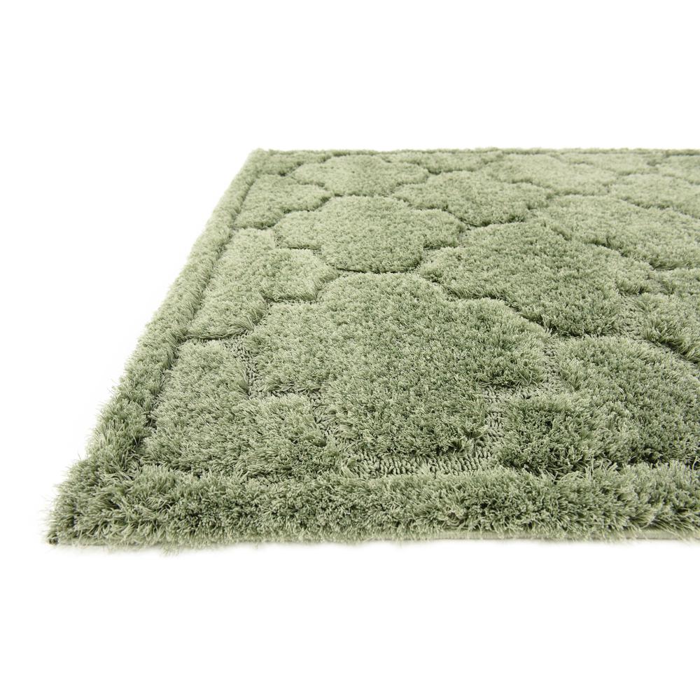 Traditional Trellis Shag Rug, Green (4' 0 x 6' 0). Picture 4