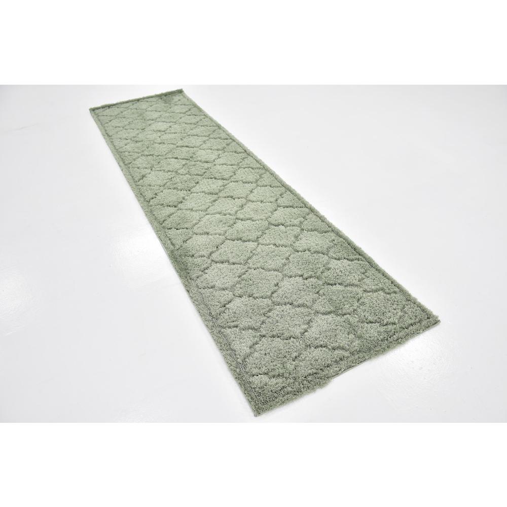 Traditional Trellis Shag Rug, Green (2' 7 x 10' 0). Picture 6