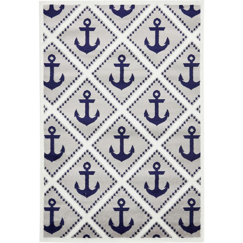 Metro Anchor Rug, Light Gray (4' 0 x 6' 0). Picture 1