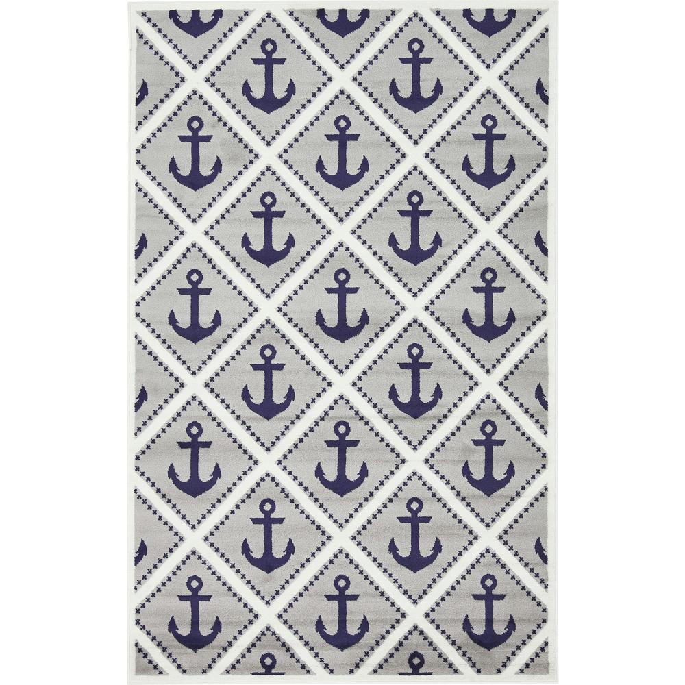 Metro Anchor Rug, Light Gray (5' 0 x 8' 0). Picture 1
