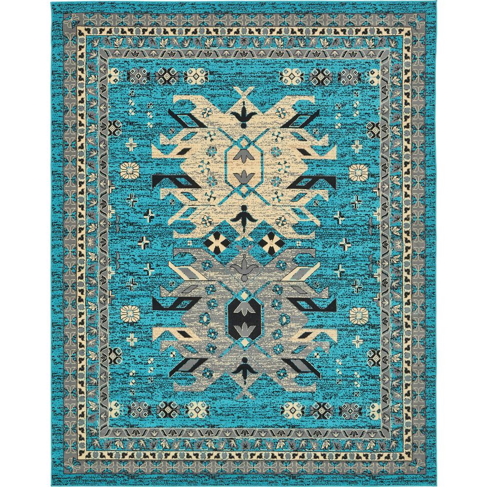 Taftan Oasis Rug, Turquoise (8' 0 x 10' 0). Picture 1