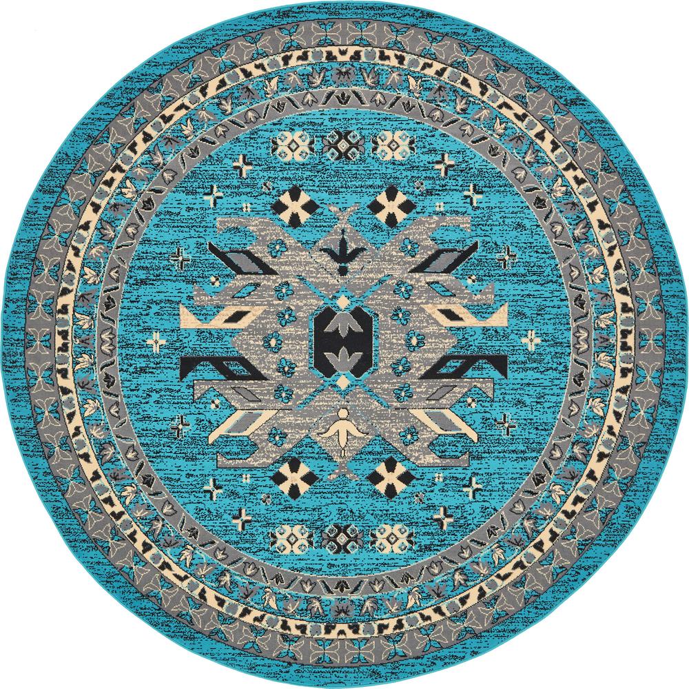 Taftan Oasis Rug, Turquoise (8' 0 x 8' 0). Picture 1