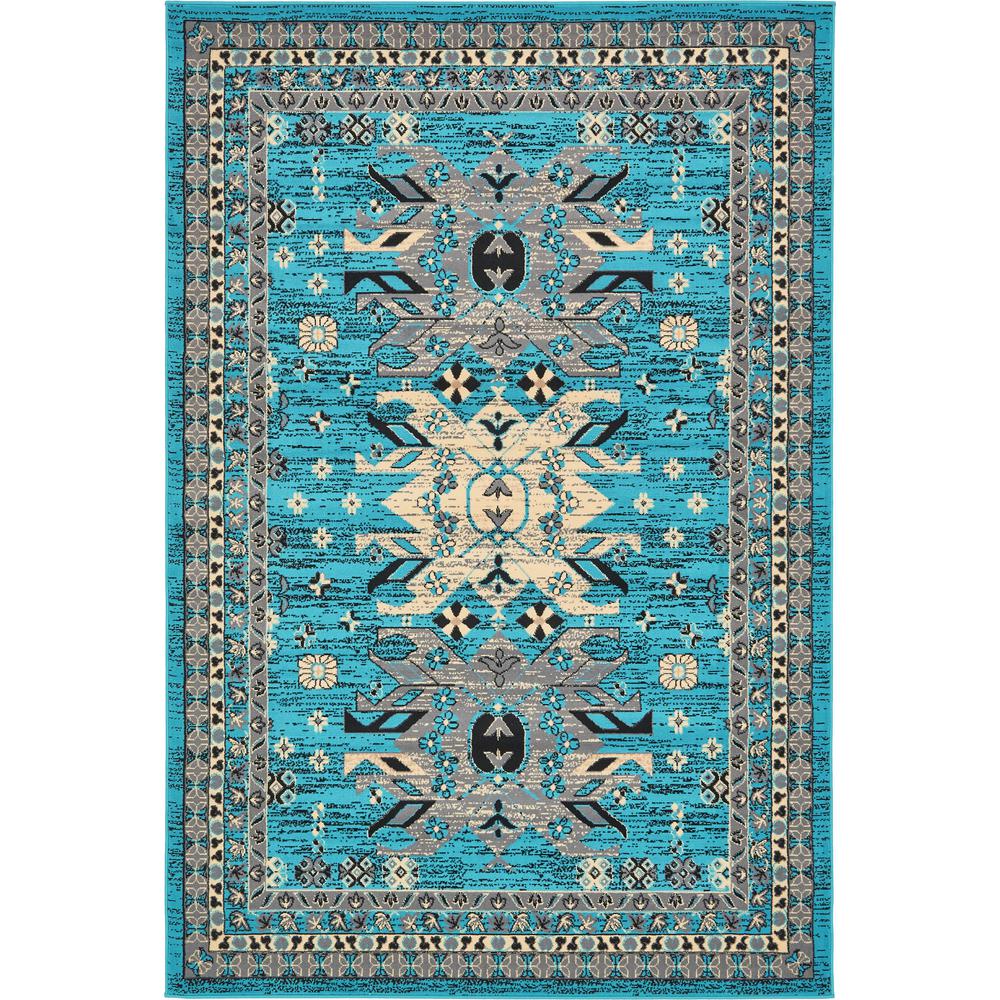 Taftan Oasis Rug, Turquoise (6' 0 x 9' 0). Picture 1