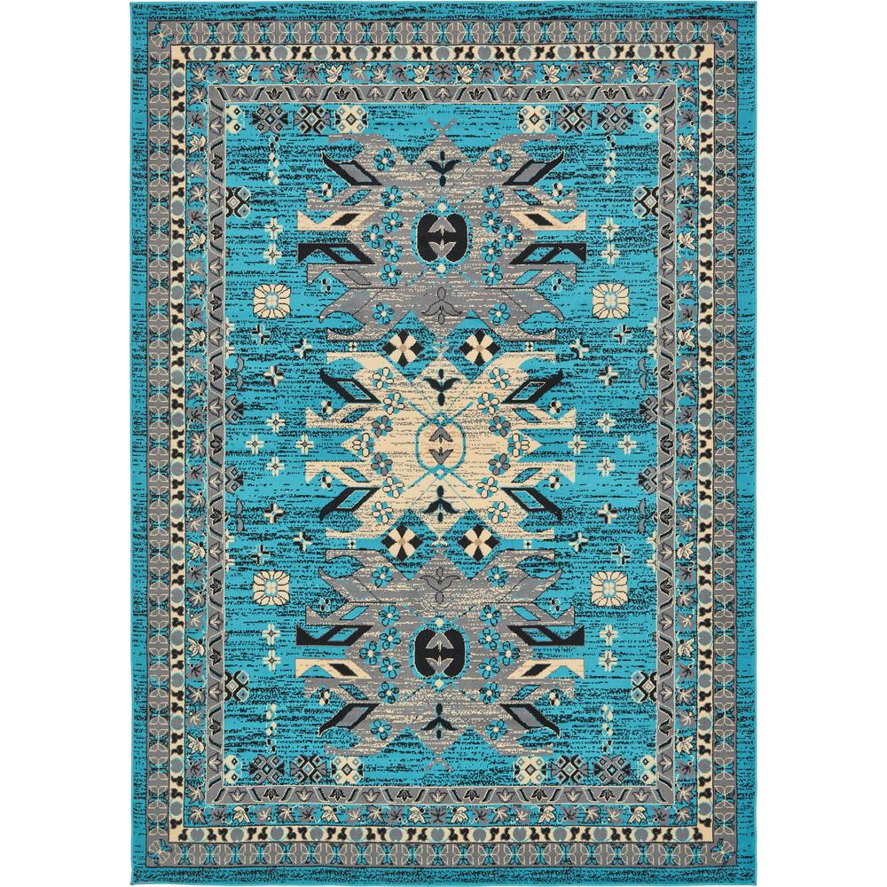 Taftan Oasis Rug, Turquoise (7' 0 x 10' 0). Picture 1