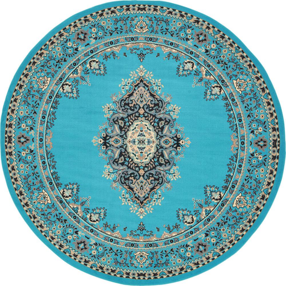 Washington Reza Rug, Turquoise (8' 0 x 8' 0). Picture 1
