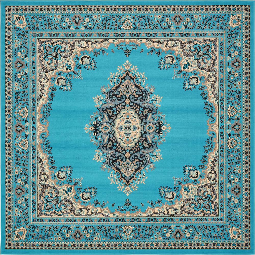 Washington Reza Rug, Turquoise (8' 0 x 8' 0). Picture 1