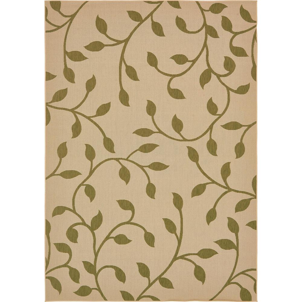 Outdoor Botanical Rug, Green (8' 0 x 11' 4). Picture 1