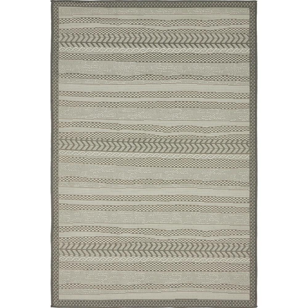 Outdoor Lines Rug, Gray (4' 0 x 6' 0). Picture 1