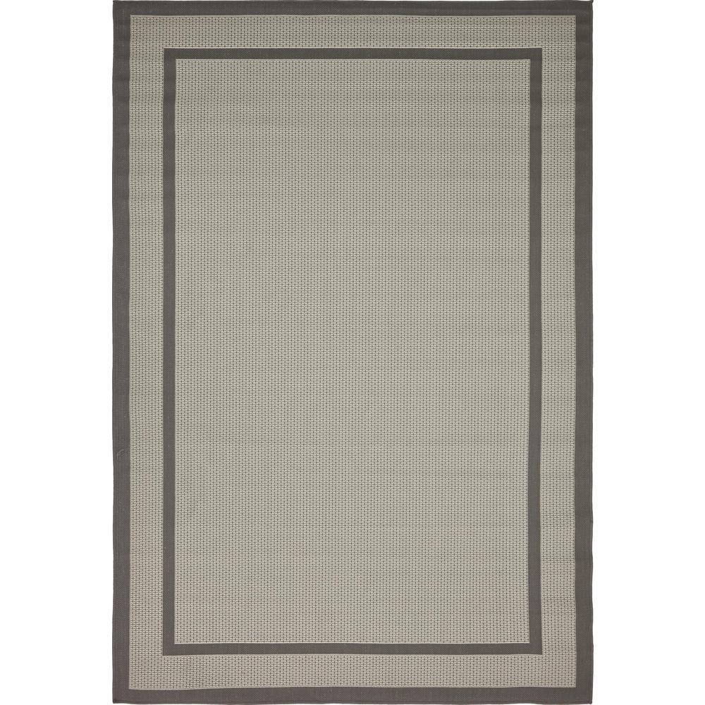 Outdoor Border Rug, Gray (6' 0 x 9' 0). Picture 1