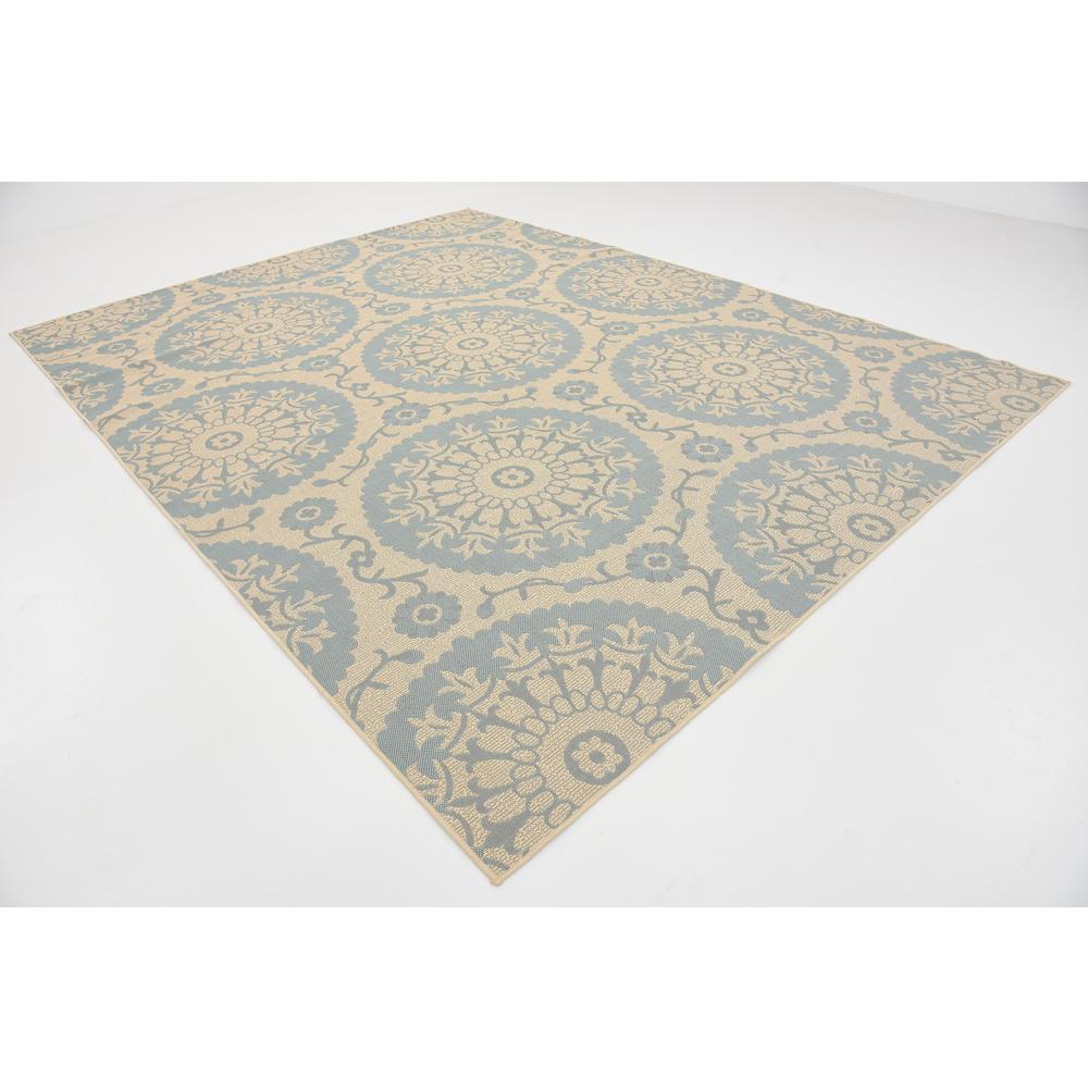 Outdoor Medallion Rug, Light Blue (9' 0 x 12' 0). Picture 3