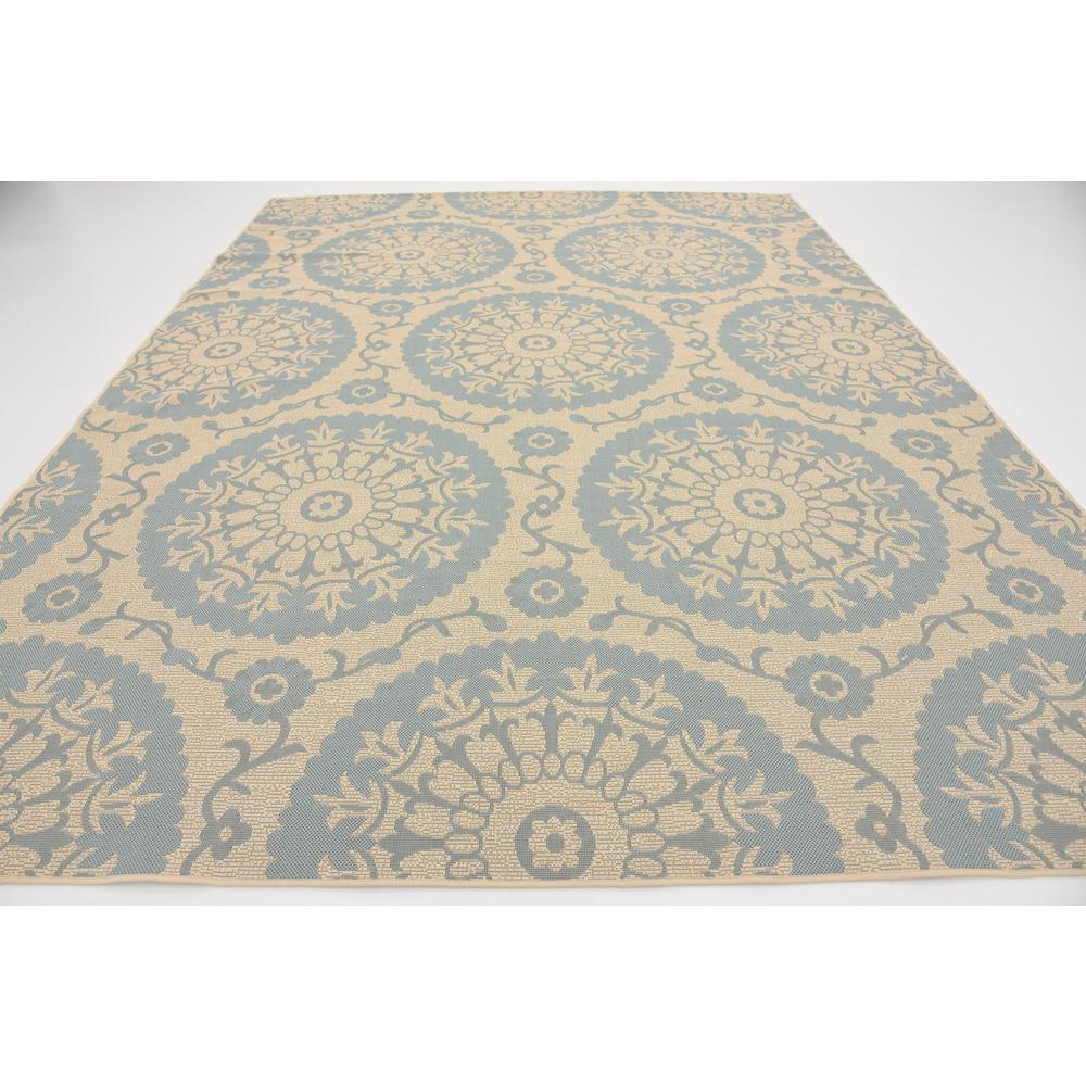 Outdoor Medallion Rug, Light Blue (9' 0 x 12' 0). Picture 4