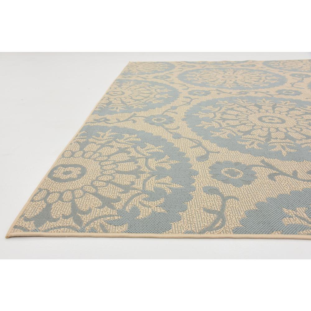 Outdoor Medallion Rug, Light Blue (9' 0 x 12' 0). Picture 6