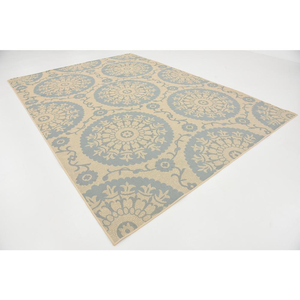 Outdoor Medallion Rug, Light Blue (8' 0 x 11' 4). Picture 3