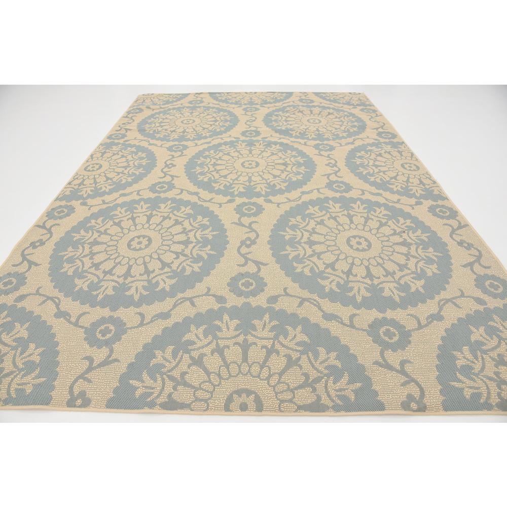 Outdoor Medallion Rug, Light Blue (8' 0 x 11' 4). Picture 4