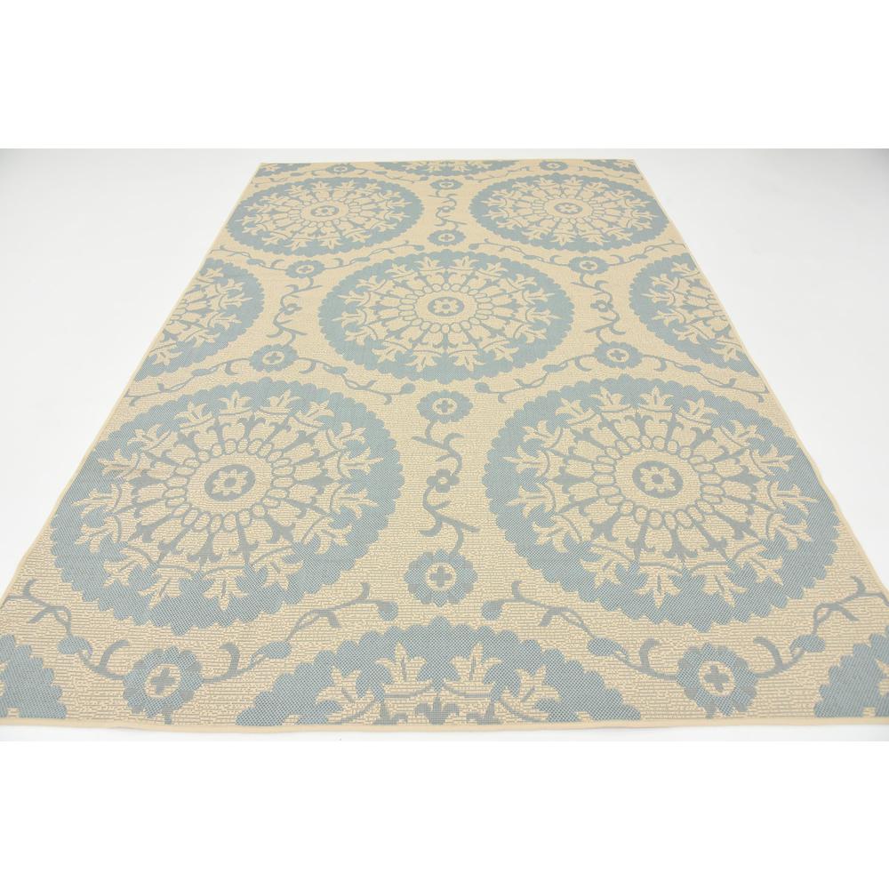 Outdoor Medallion Rug, Light Blue (6' 0 x 9' 0). Picture 4