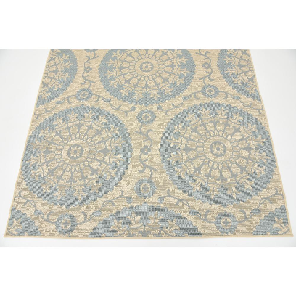 Outdoor Medallion Rug, Light Blue (6' 0 x 9' 0). Picture 6
