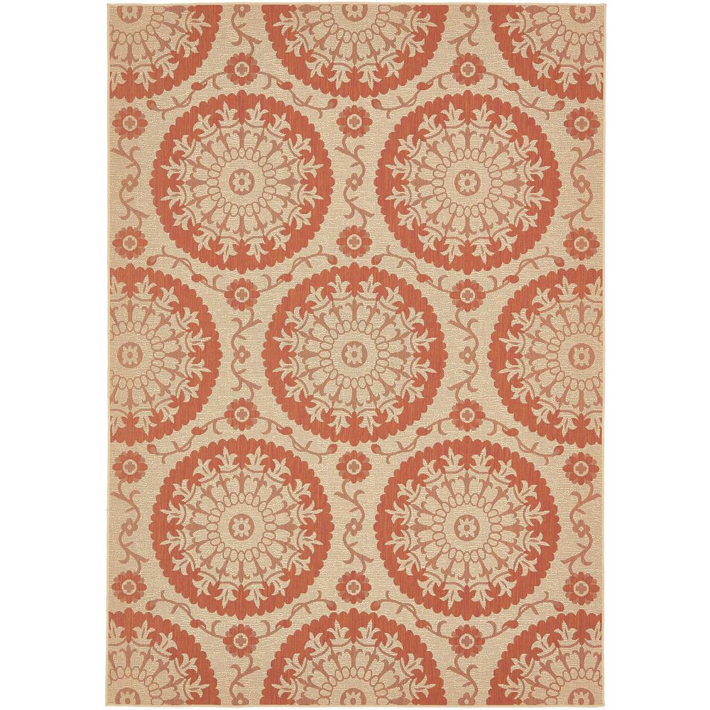 Outdoor Medallion Rug, Terracotta (8' 0 x 11' 4). Picture 1