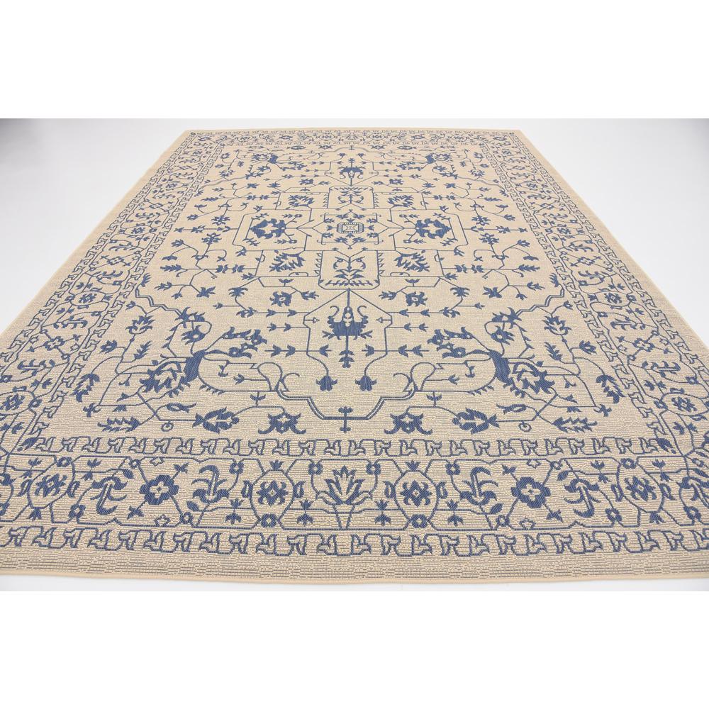 Outdoor Allover Rug, Beige/Blue (9' 0 x 12' 0). Picture 4