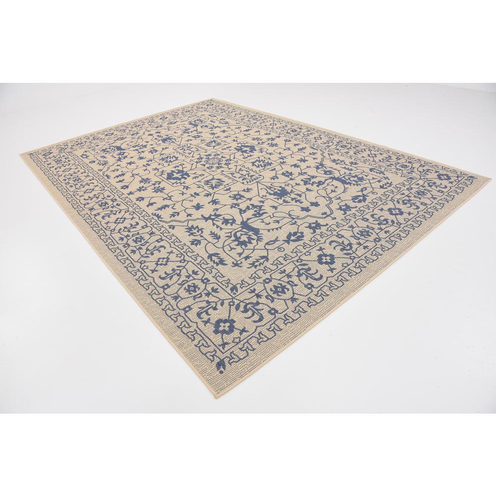 Outdoor Allover Rug, Beige/Blue (8' 0 x 11' 4). Picture 3