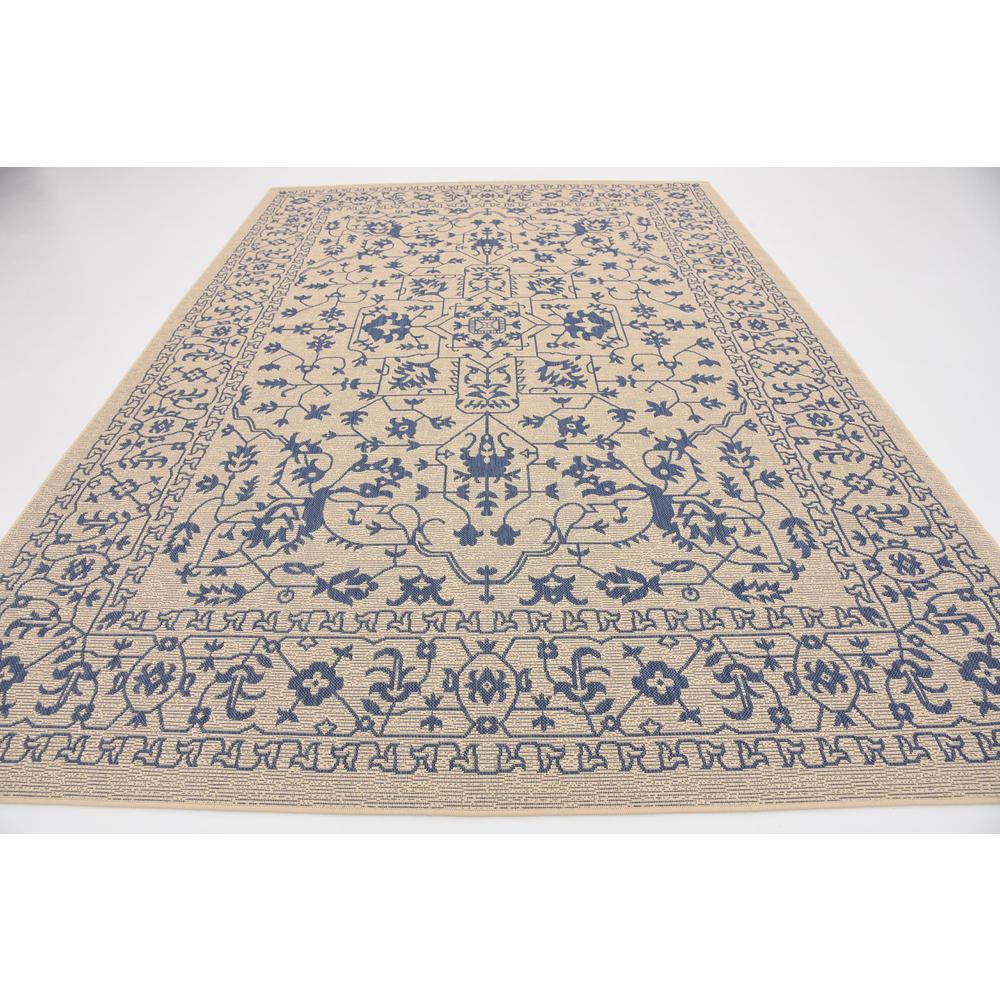 Outdoor Allover Rug, Beige/Blue (8' 0 x 11' 4). Picture 4