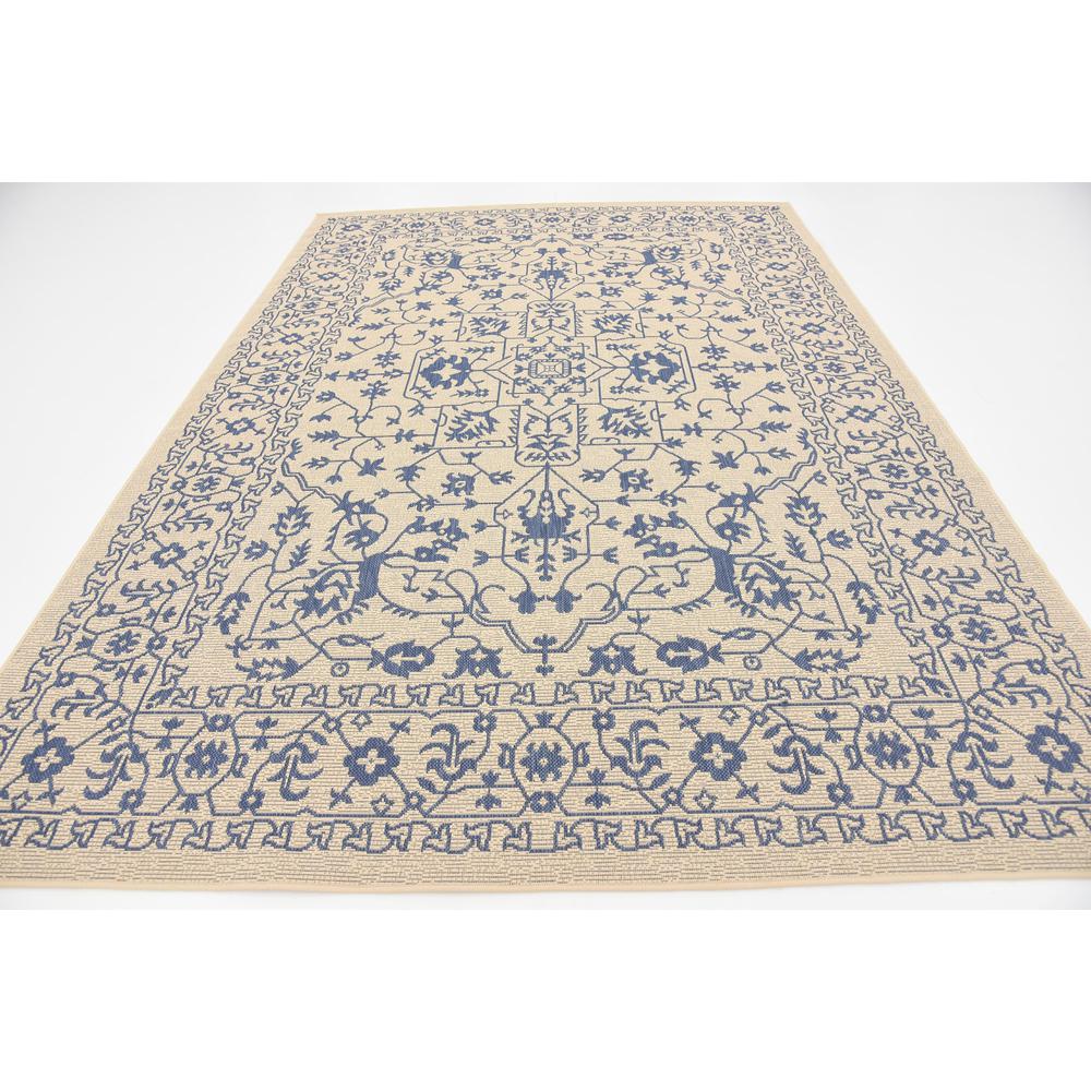 Outdoor Allover Rug, Beige/Blue (7' 0 x 10' 0). Picture 4