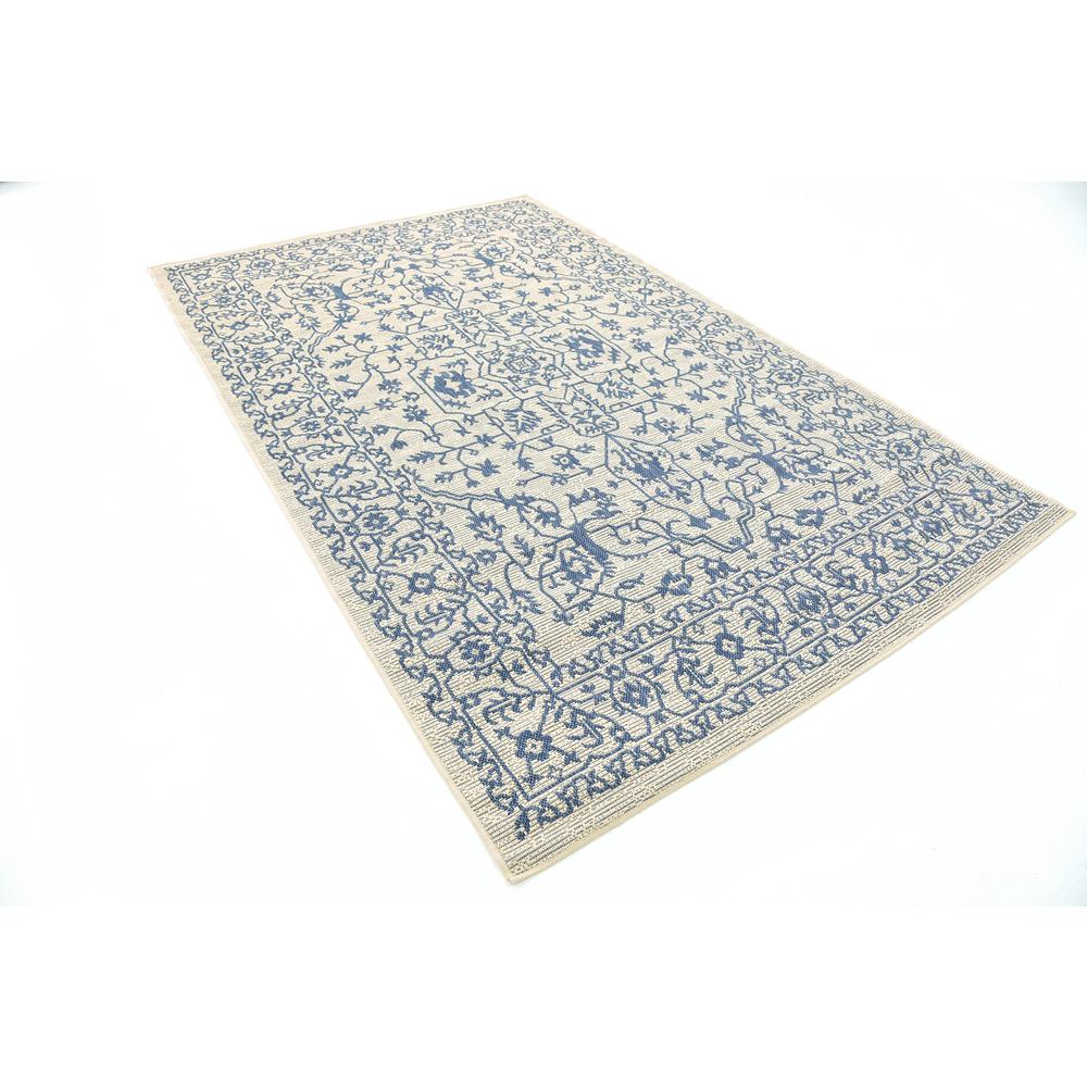Outdoor Allover Rug, Beige/Blue (5' 0 x 8' 0). Picture 3