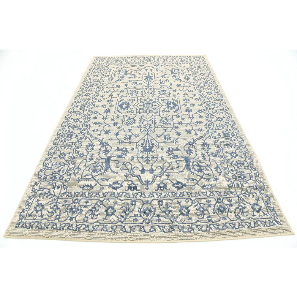 Outdoor Allover Rug, Beige/Blue (5' 0 x 8' 0). Picture 4
