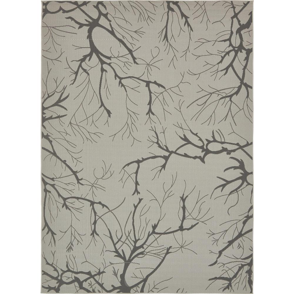 Outdoor Branch Rug, Light Gray (8' 0 x 11' 4). The main picture.