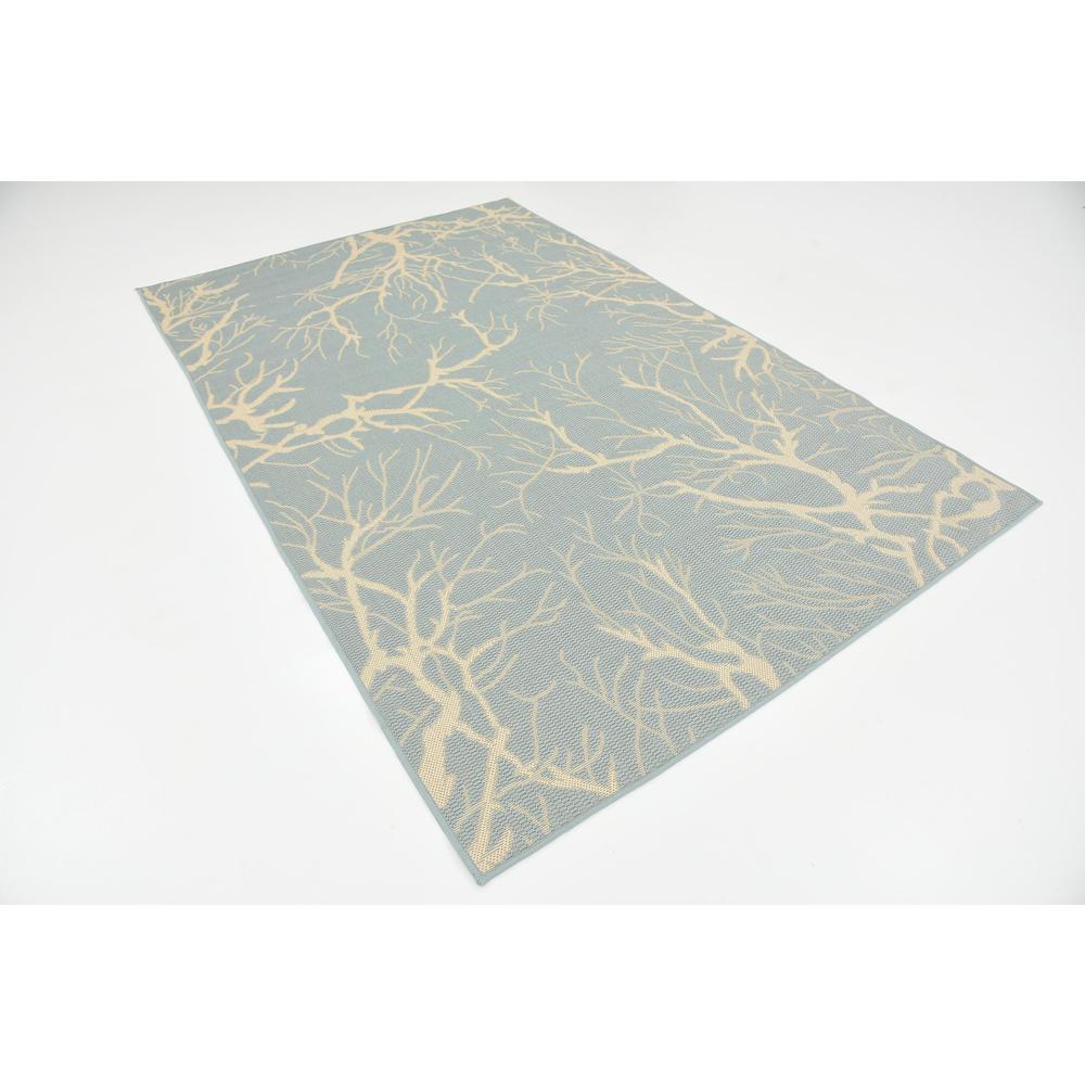 Outdoor Branch Rug, Light Blue (5' 0 x 8' 0). Picture 4