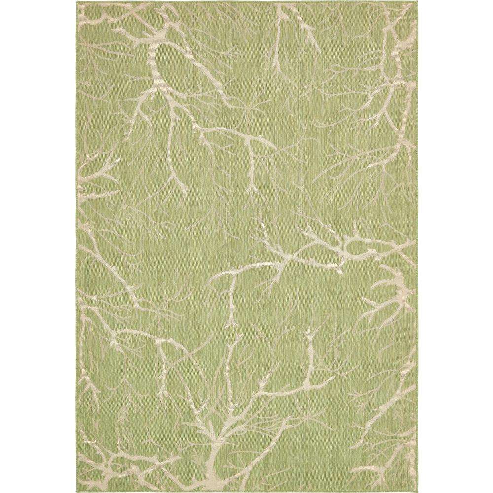 Outdoor Branch Rug, Light Green (7' 0 x 10' 2). Picture 1