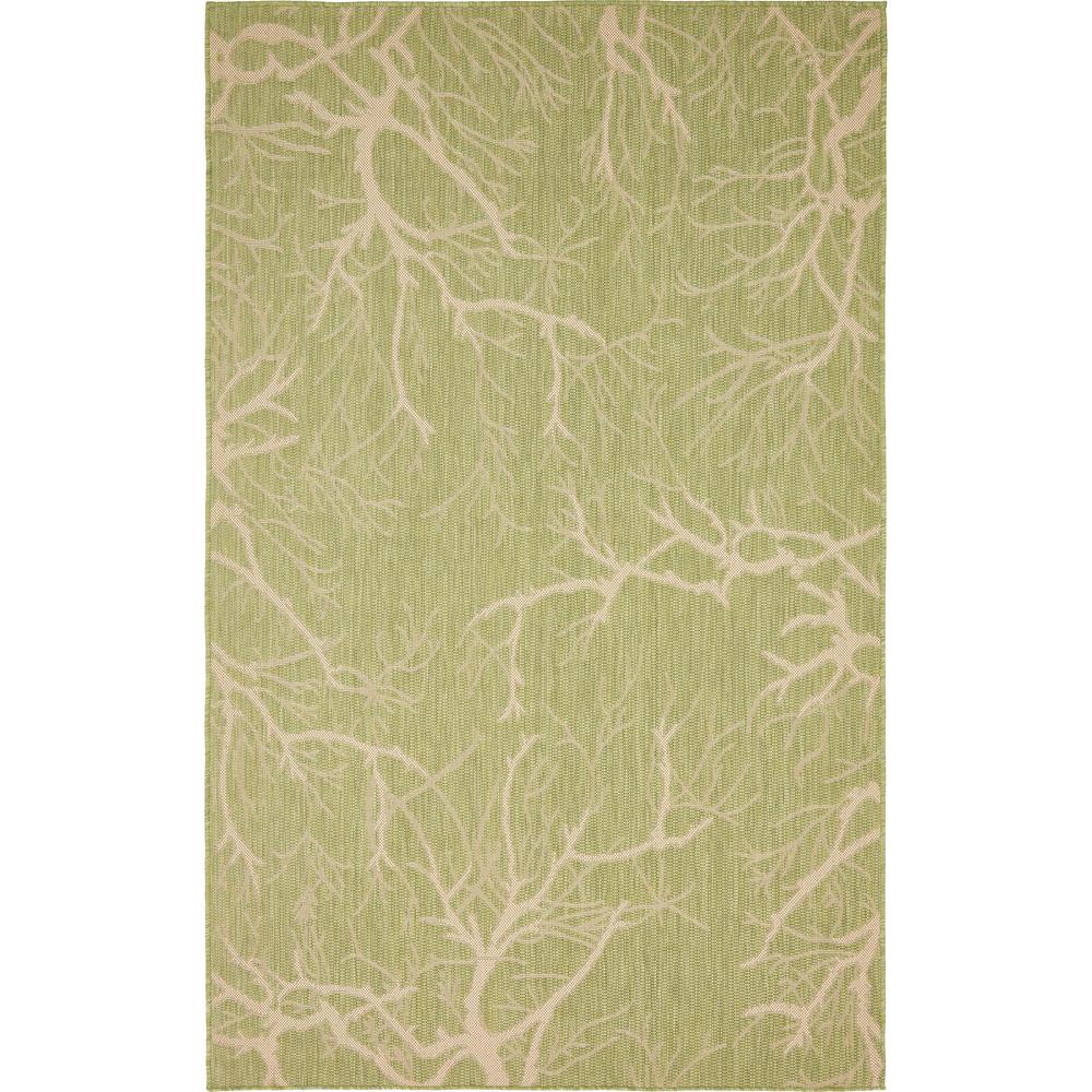 Outdoor Branch Rug, Light Green (5' 0 x 8' 0). Picture 1