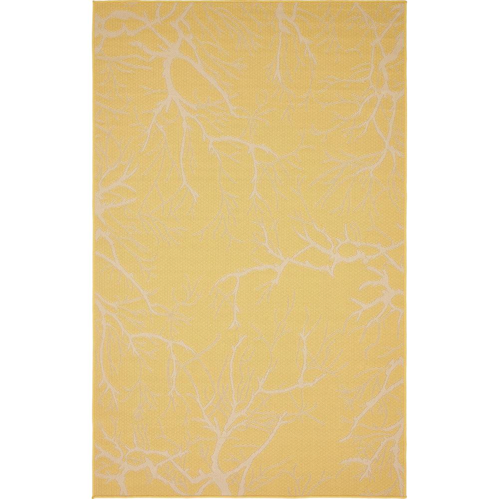 Outdoor Branch Rug, Yellow (5' 0 x 8' 0). Picture 1