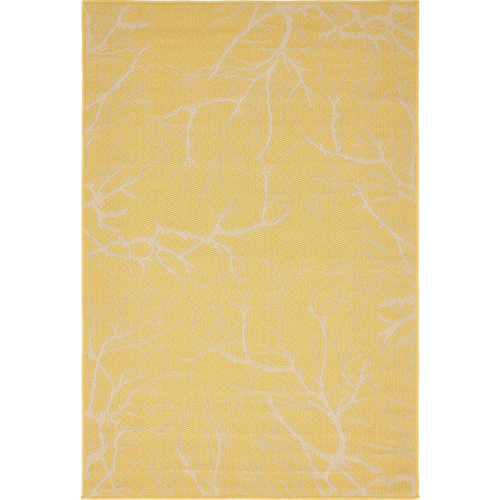 Outdoor Branch Rug, Yellow (4' 0 x 6' 0). The main picture.