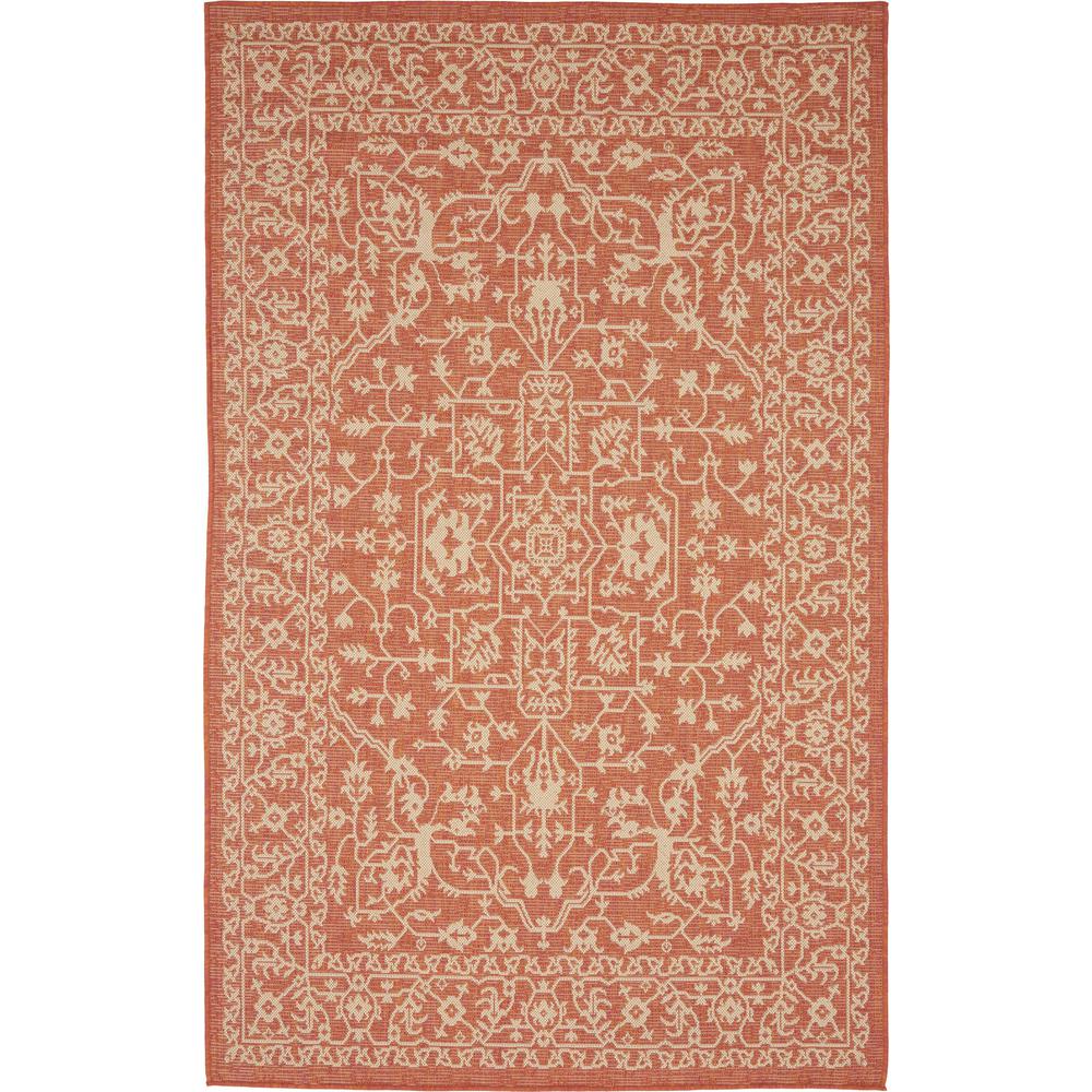 Outdoor Allover Rug, Terracotta (5' 0 x 8' 0). Picture 1