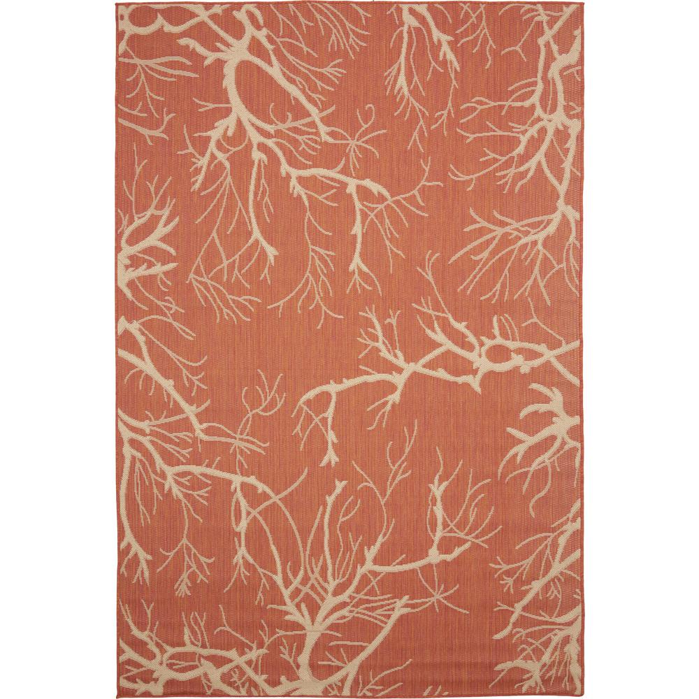 Outdoor Branch Rug, Terracotta (6' 0 x 9' 0). The main picture.