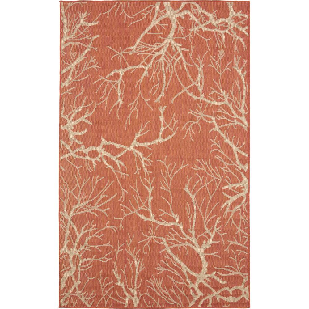 Outdoor Branch Rug, Terracotta (5' 0 x 8' 0). Picture 1