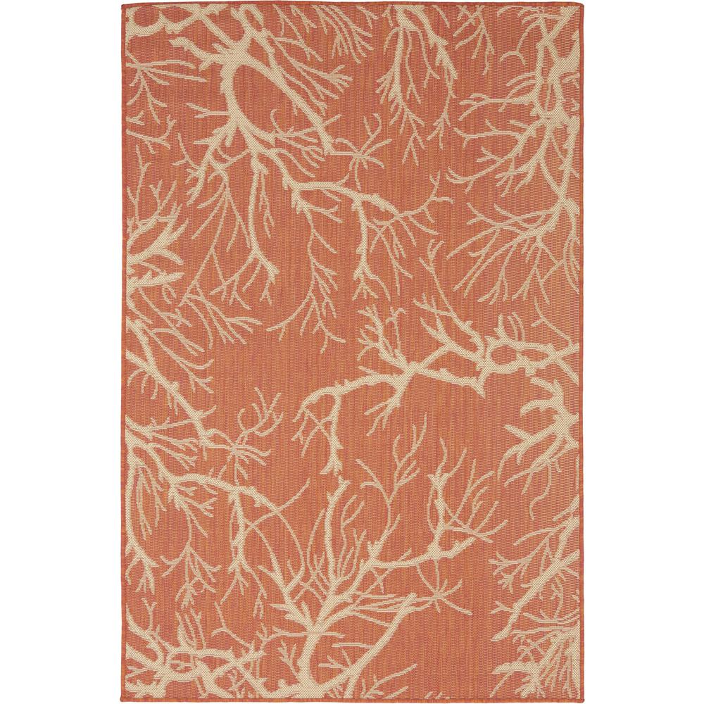 Outdoor Branch Rug, Terracotta (4' 0 x 6' 0). Picture 1