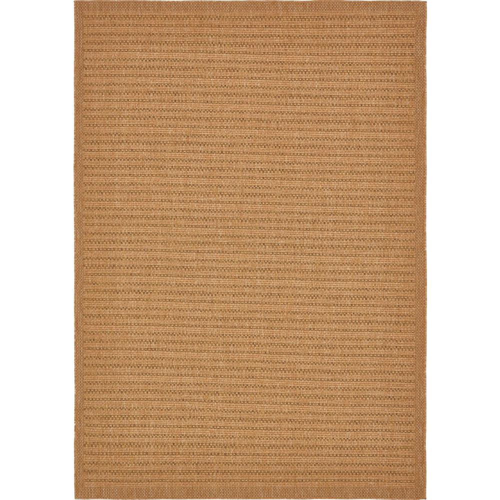 Outdoor Checkered Rug, Light Brown (8' 0 x 11' 4). The main picture.