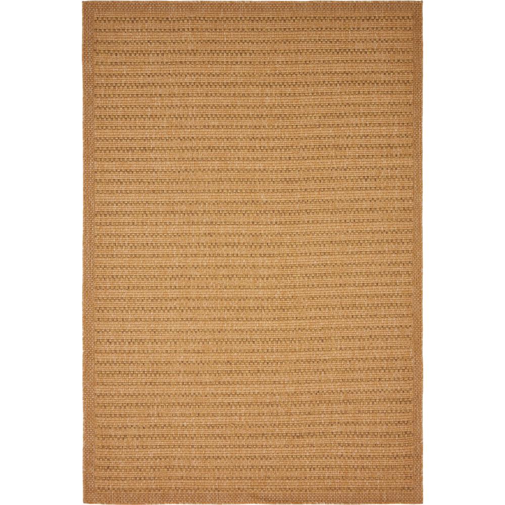 Outdoor Checkered Rug, Light Brown (6' 0 x 9' 0). Picture 1