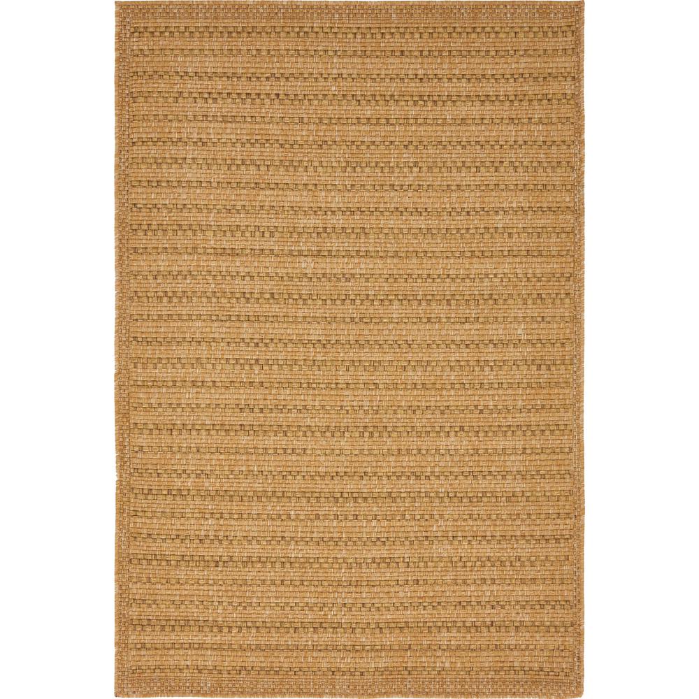 Outdoor Checkered Rug, Light Brown (4' 0 x 6' 0). Picture 1