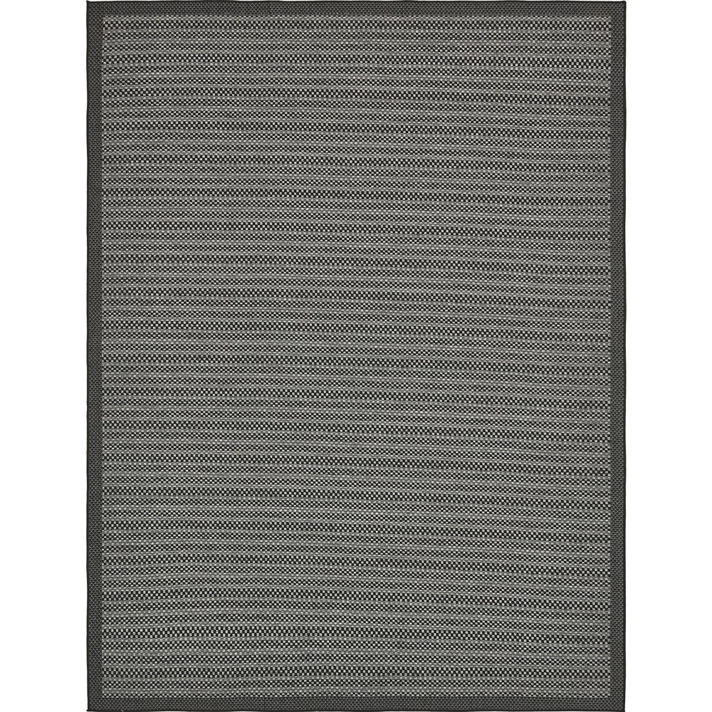 Outdoor Checkered Rug, Gray (9' 0 x 12' 0). Picture 1