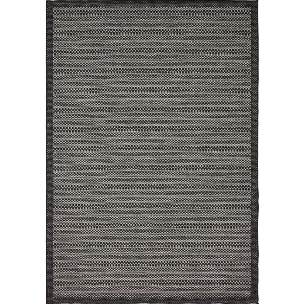 Outdoor Checkered Rug, Gray (6' 0 x 9' 0). Picture 1
