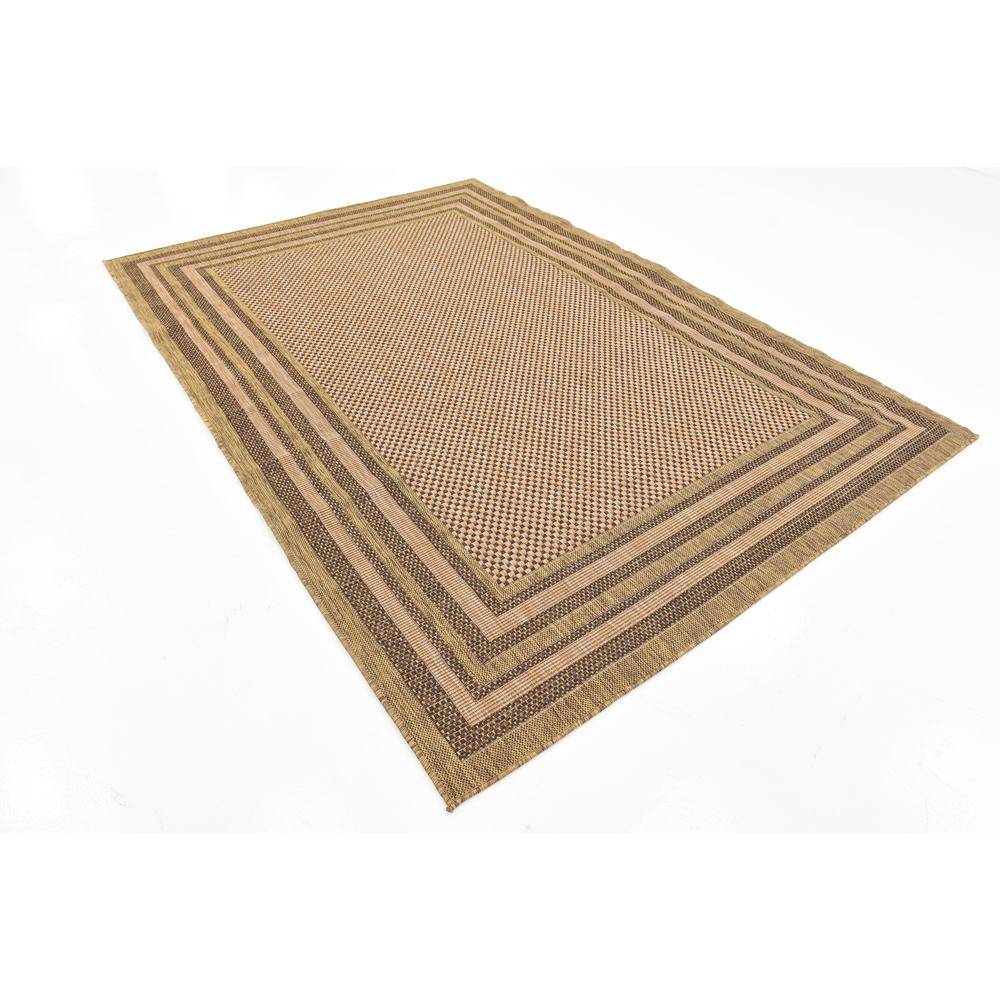 Outdoor Multi Border Rug, Brown (6' 0 x 9' 0). Picture 3