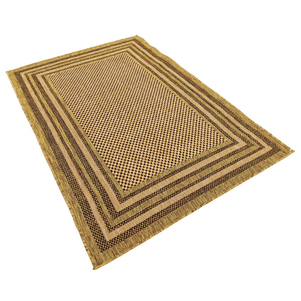 Outdoor Multi Border Rug, Brown (4' 0 x 6' 0). Picture 3