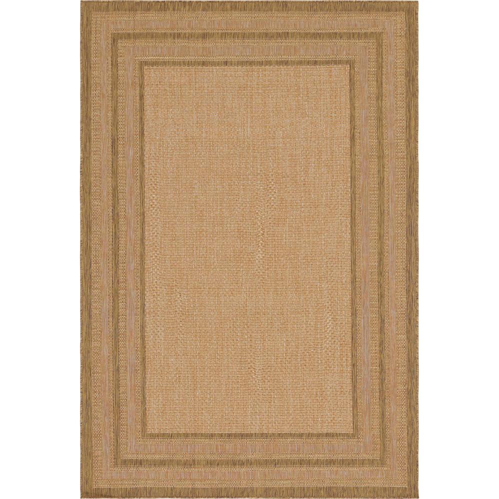 Outdoor Multi Border Rug, Light Brown (6' 0 x 9' 0). Picture 1
