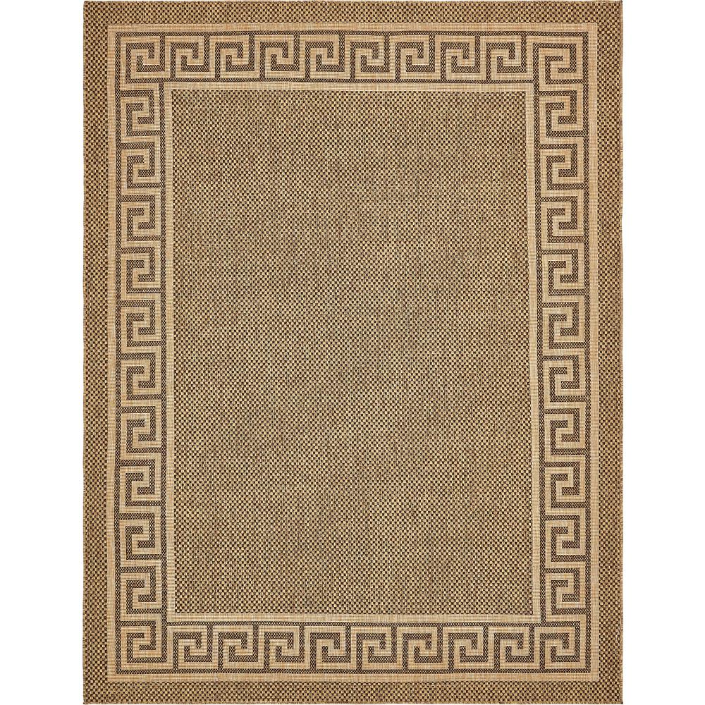 Outdoor Greek Key Rug, Brown (9' 0 x 12' 0). Picture 1