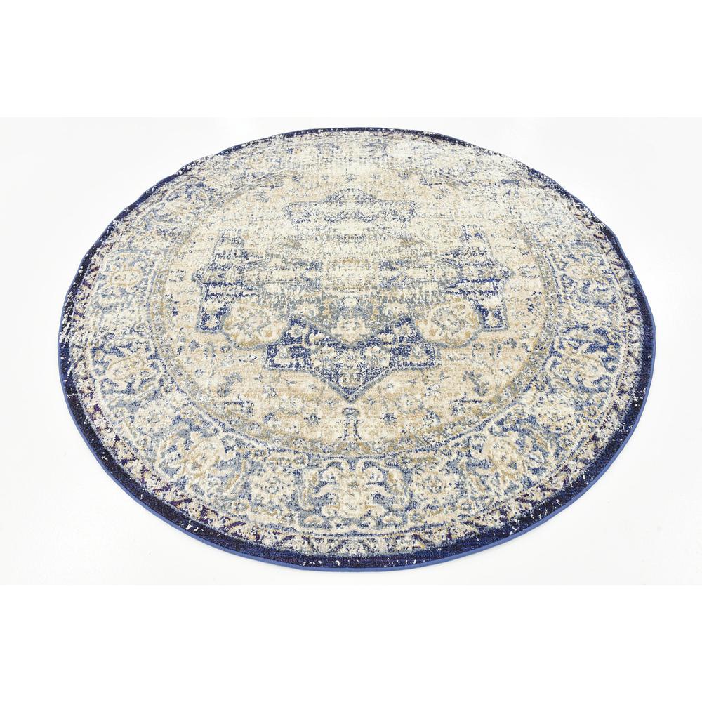 Turin Augustus Rug, Blue (5' 0 x 5' 0). Picture 3