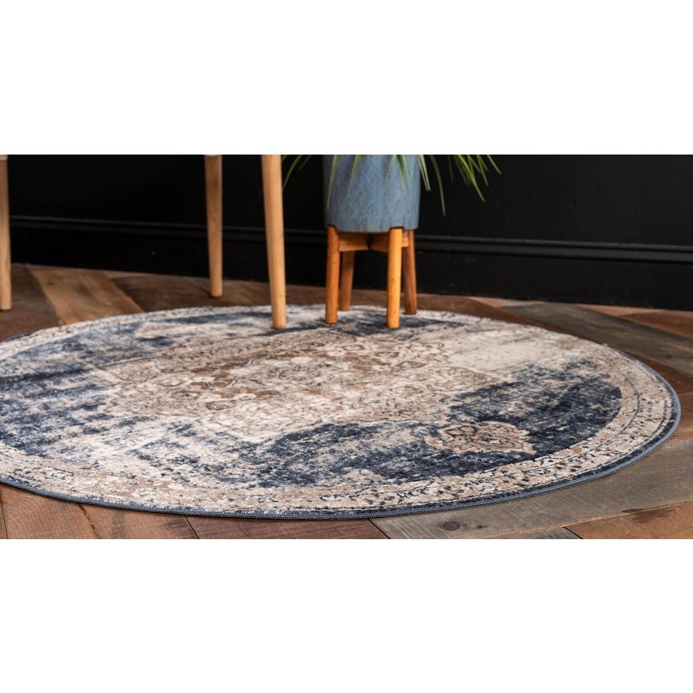 Unique Loom Chateau 6 Ft Round Rug, Traditional, Vintage. Picture 4