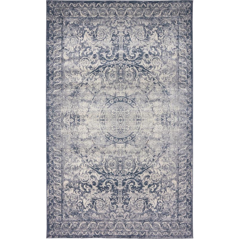 Chateau Grant Rug, Navy Blue (5' 0 x 8' 0). Picture 1